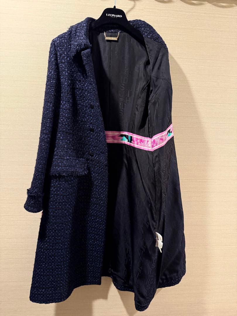 LEONARD ネイビー ロングコート