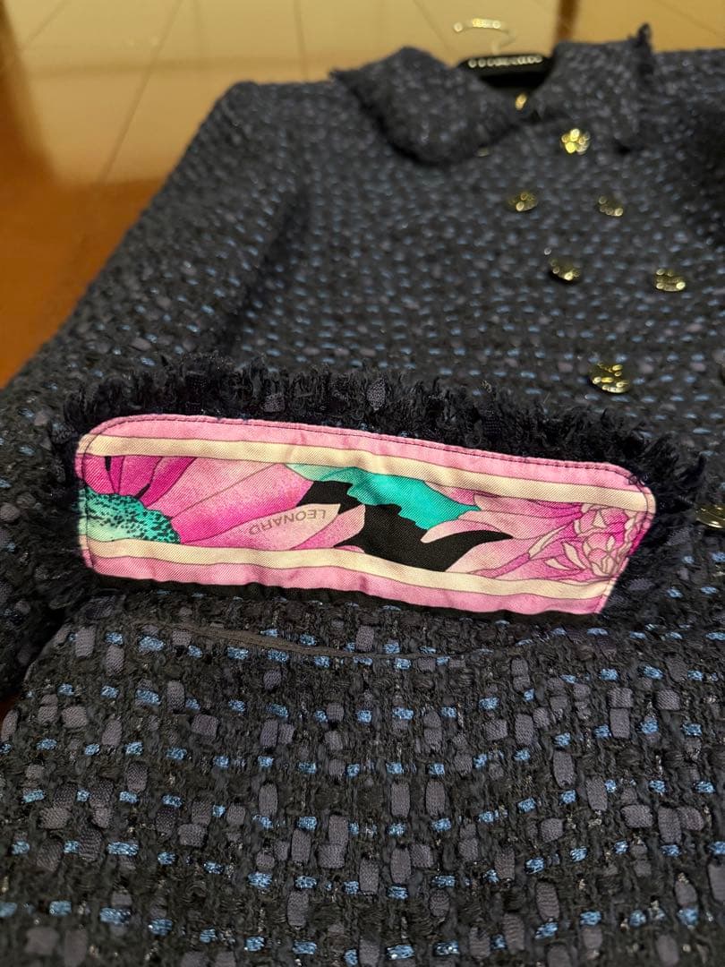 LEONARD ネイビー ロングコート