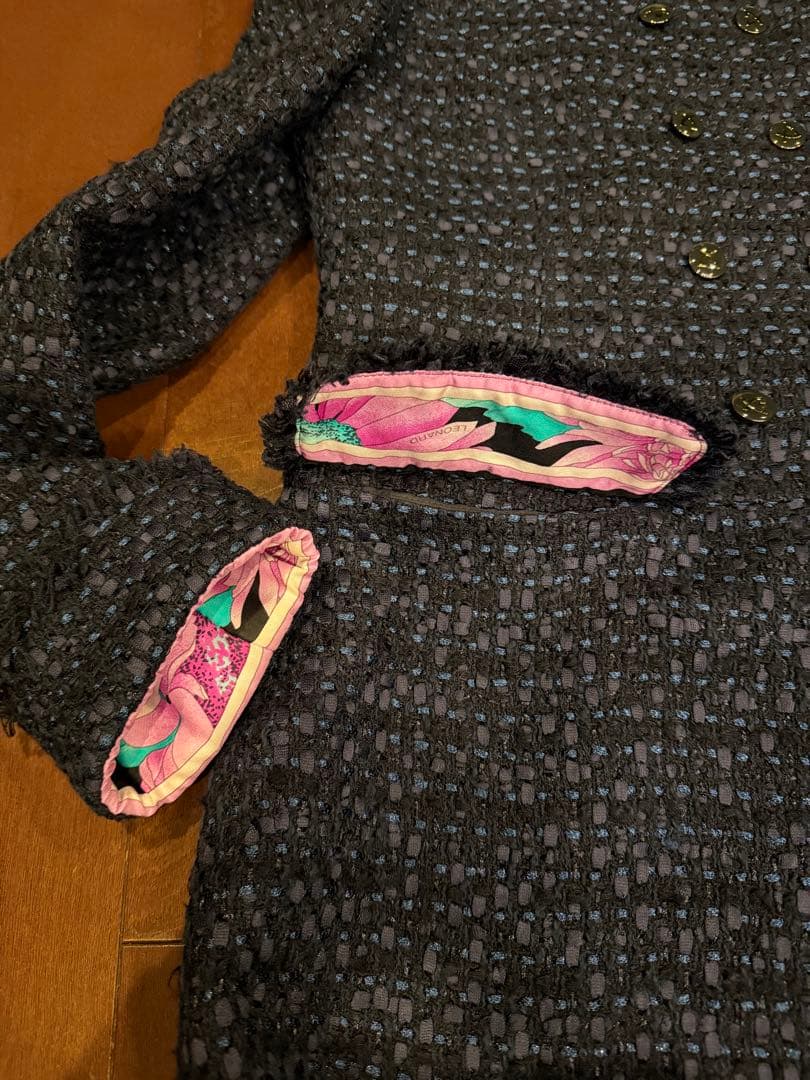 LEONARD ネイビー ロングコート