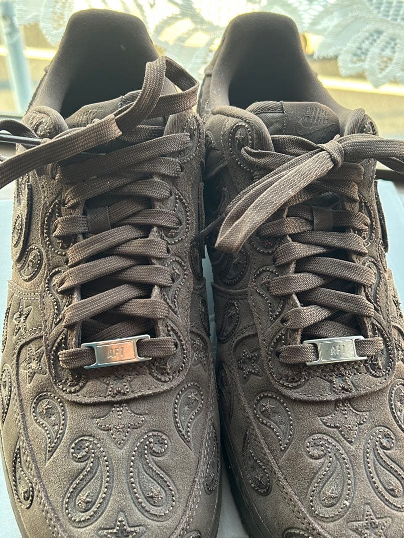 エアフォース1 バロックブラウン　ペイズリー刺繍スニーカー28cm 10インチ