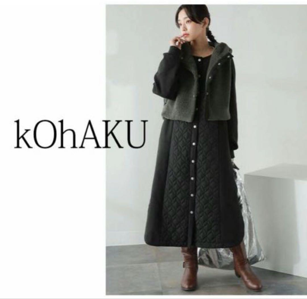 セール❤️【新品】kOhAKUコハク コート&ベスト〈2〉LL3L 可愛い♥︎黒系