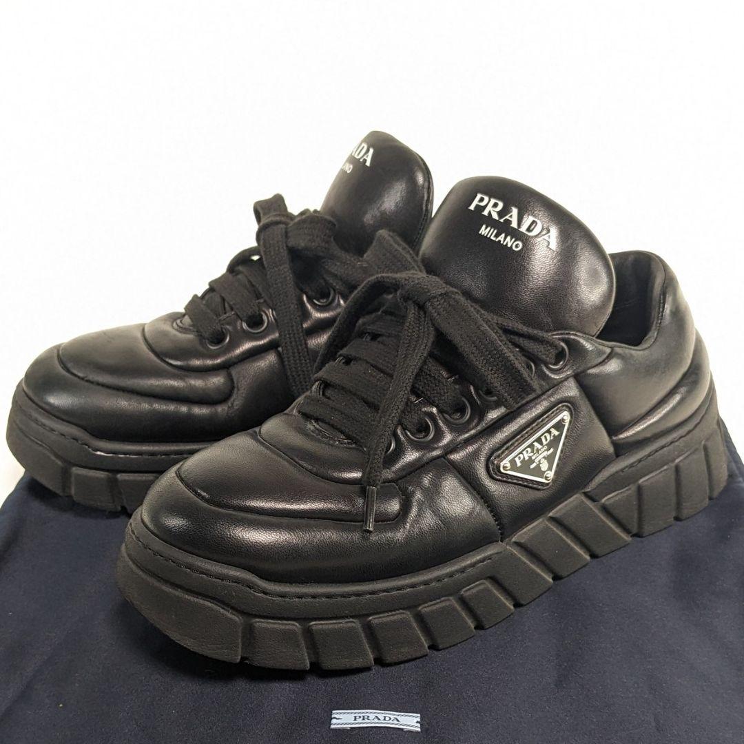 PRADA　プラダ　スニーカー　三角ロゴ　パデッド　ナッパレザー　厚底