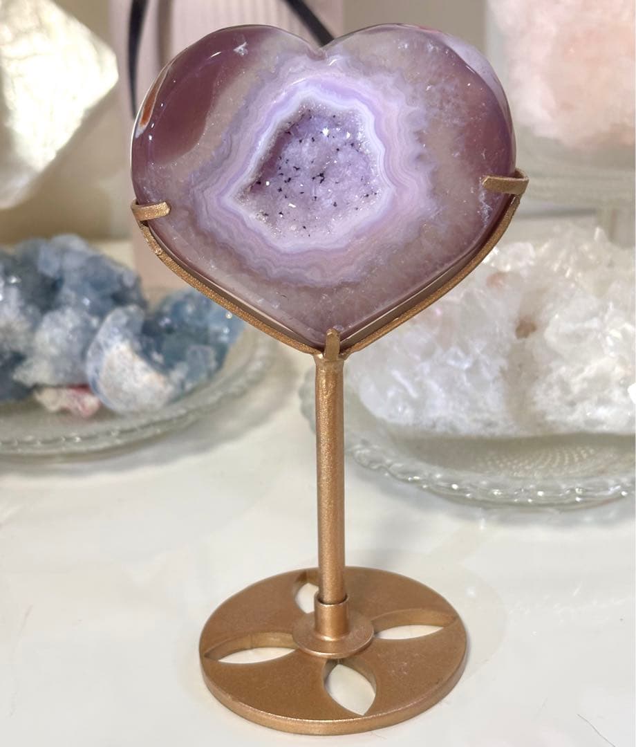最終値下げ　高品質　ハート　笑口　ピンク瑪瑙　アゲート　ピンクアメジスト好きに