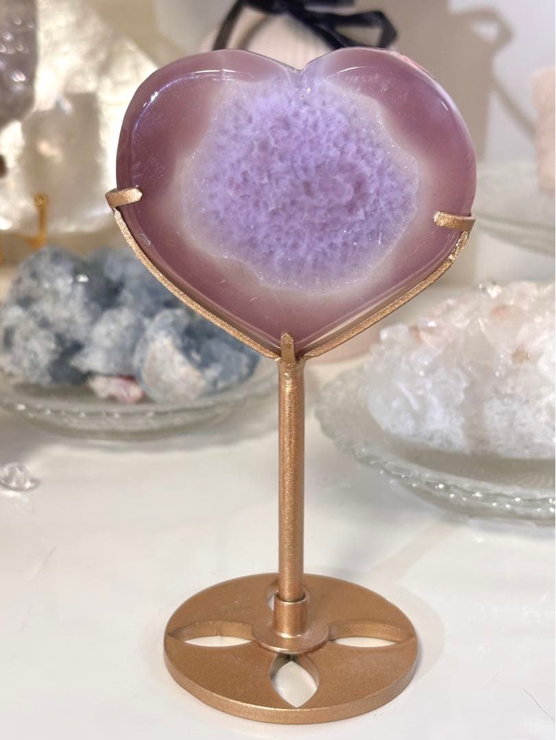 最終値下げ　高品質　ハート　笑口　ピンク瑪瑙　アゲート　ピンクアメジスト好きに