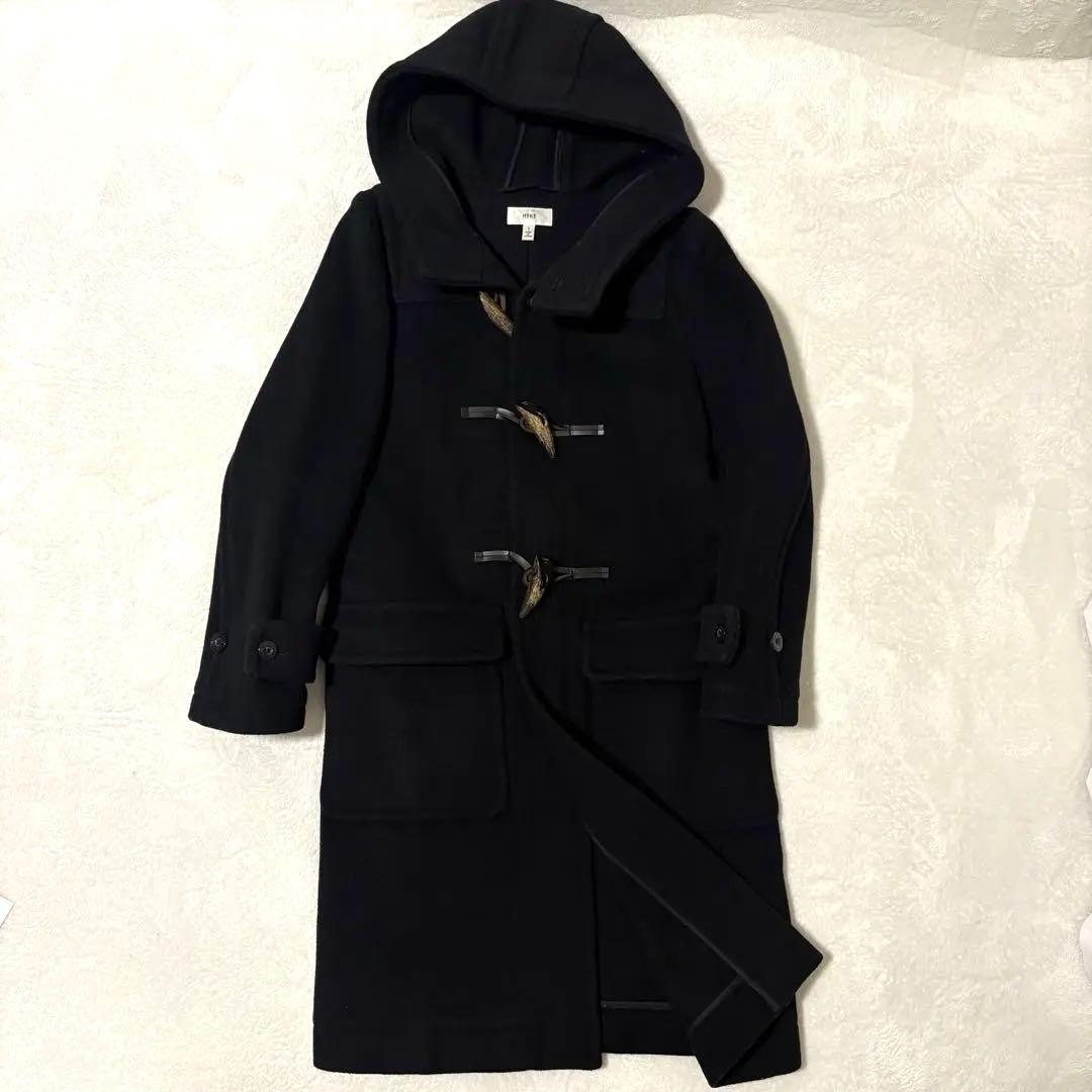 ほぼ未使用‼️HYKE ハイク ダッフルコート ロング 黒 ブラック