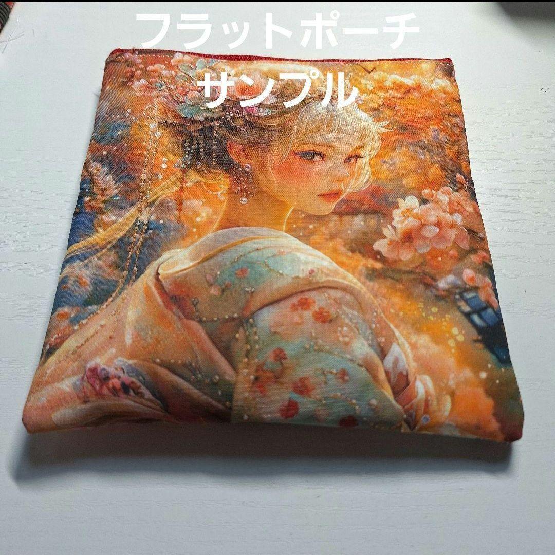 さくらんぼに乗るうさぎパネル生地　ハンドメイド