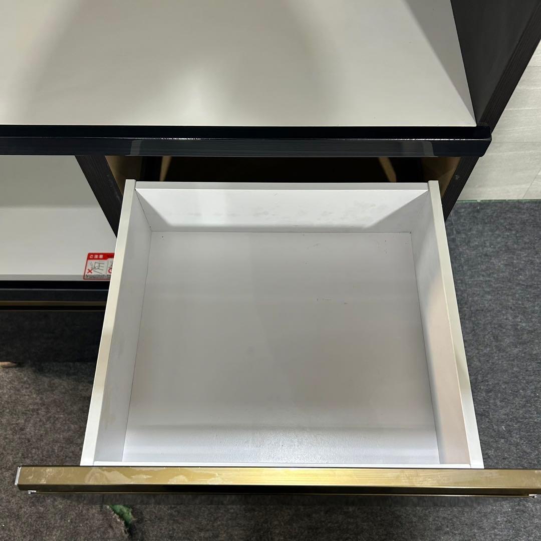 食器棚 キッチンボード 幅92cm ダラス オープンボード ブラック d3868