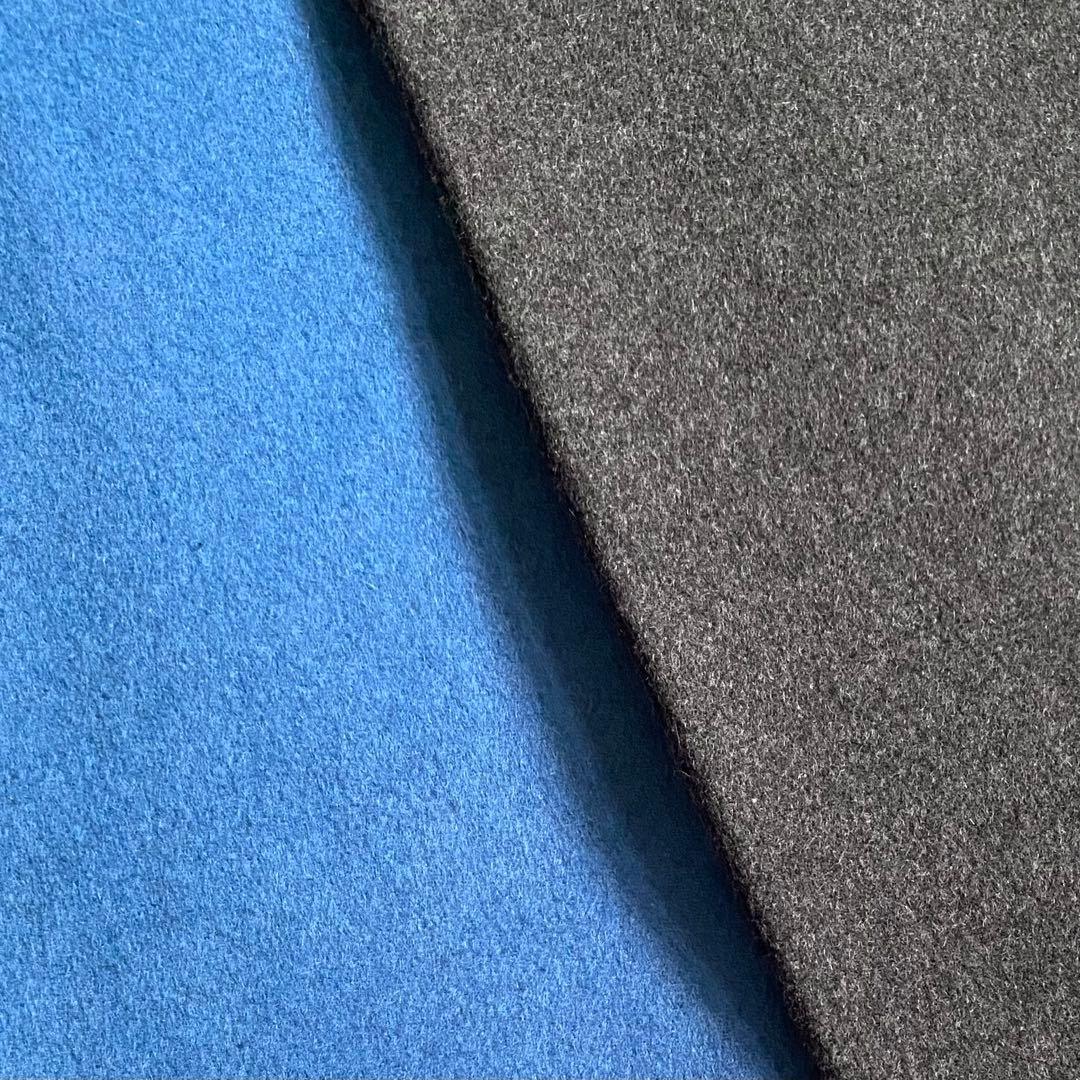 【美品✨】ENFOLD ウールリバーノーカラーコート　バイカラー　グレー×ブルー