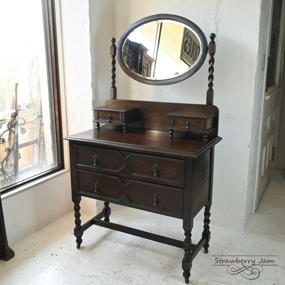 L3612-82 英国アンティーク オーク 化粧台 ドレッサー イギリス