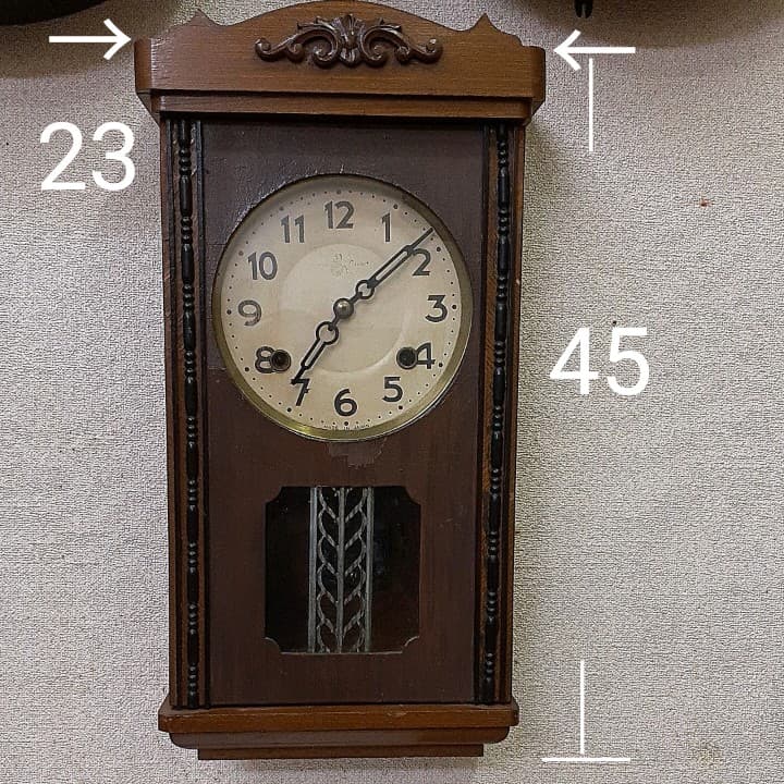 214 アンティーク　尾張掛時計　ゼンマイ式時計
