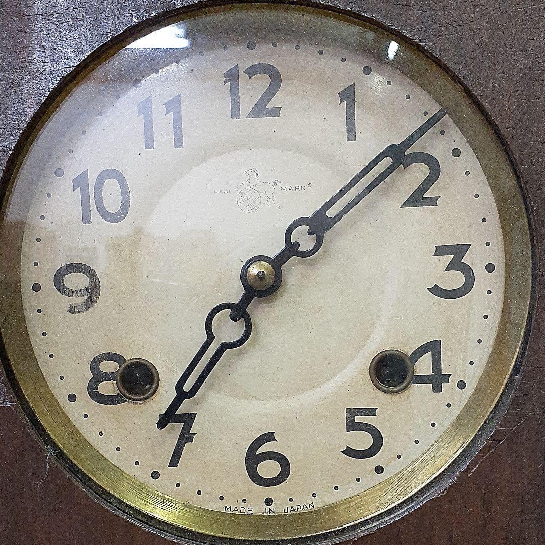 214 アンティーク　尾張掛時計　ゼンマイ式時計