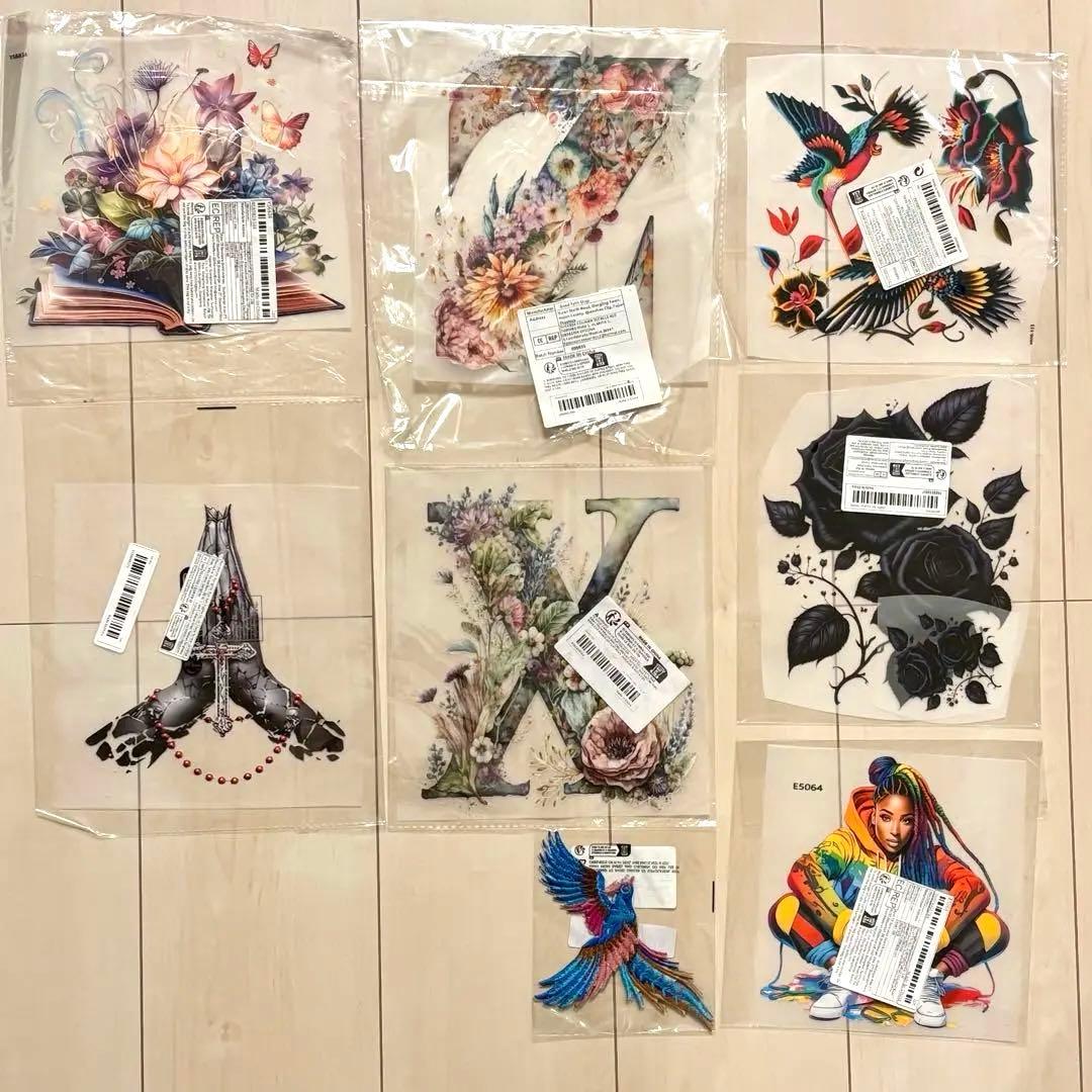 小型のヒートプレス機　ワッペン　刺繍パッチ　計36点セット