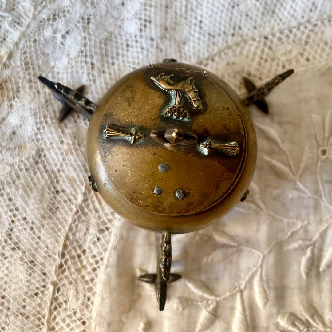 ブルターニュ エルミン紋章書斎用インクウェル インク壺 フランスアンティーク