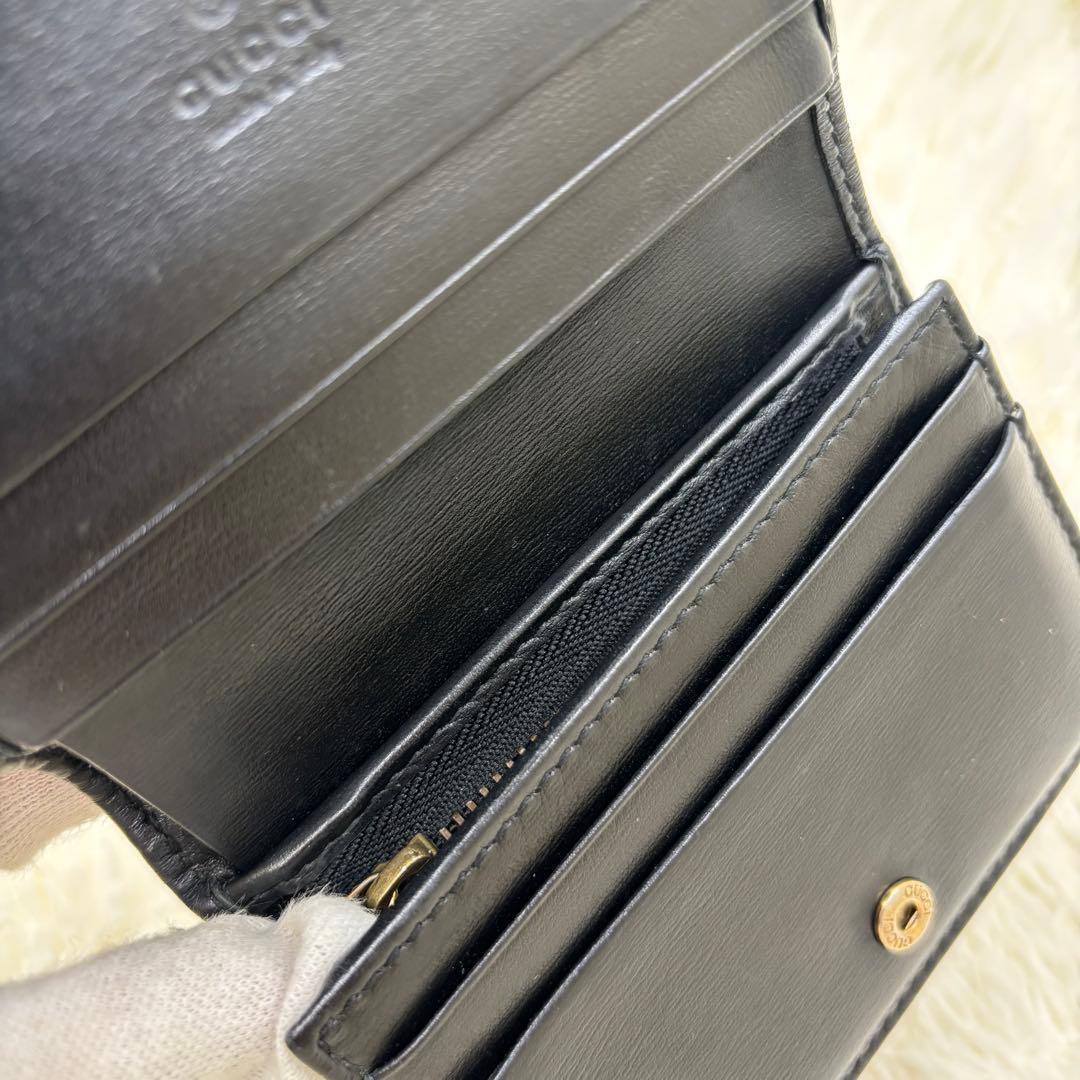 美品✨GUCCI 二つ折り財布 キルティング シェリーライン GGマーモント