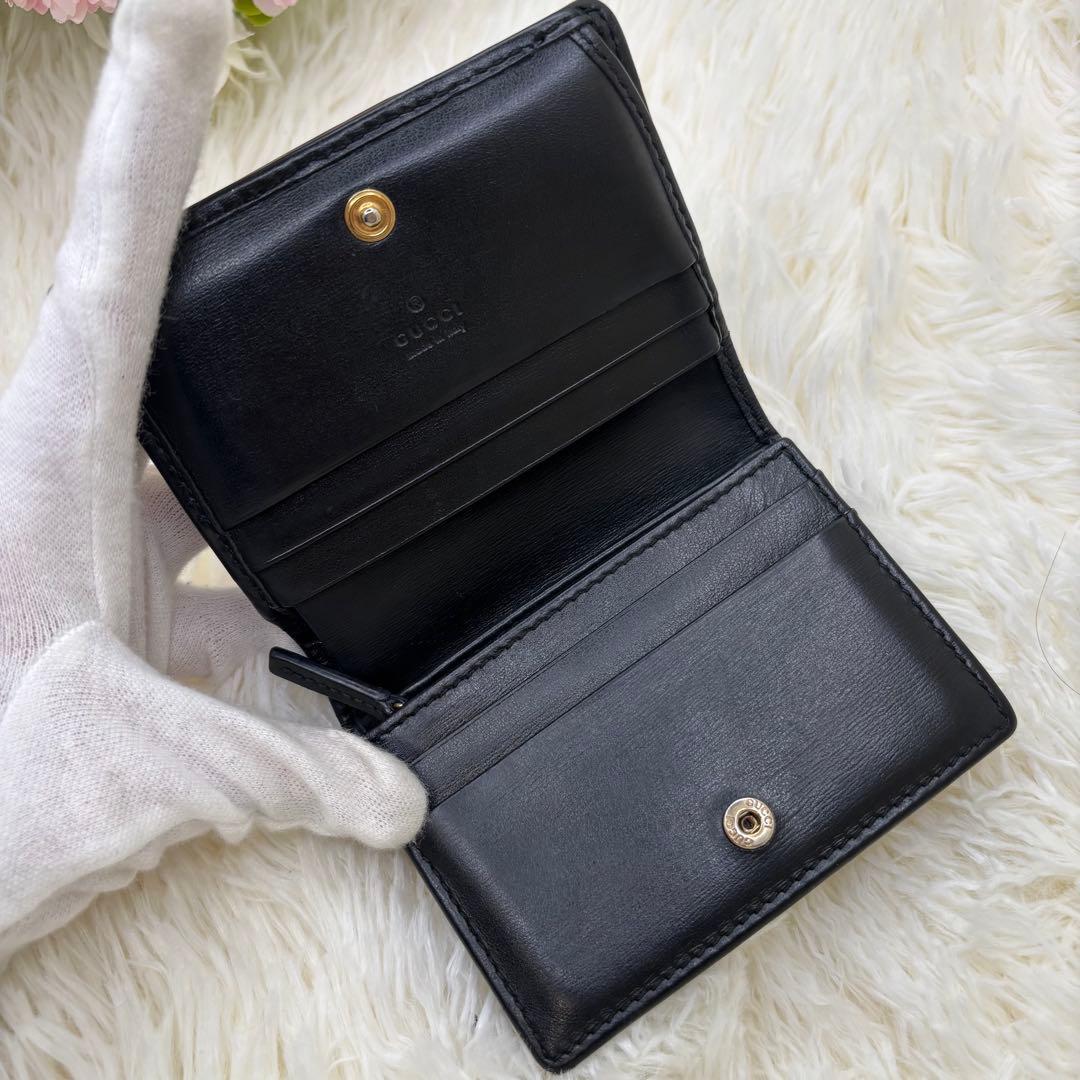 美品✨GUCCI 二つ折り財布 キルティング シェリーライン GGマーモント