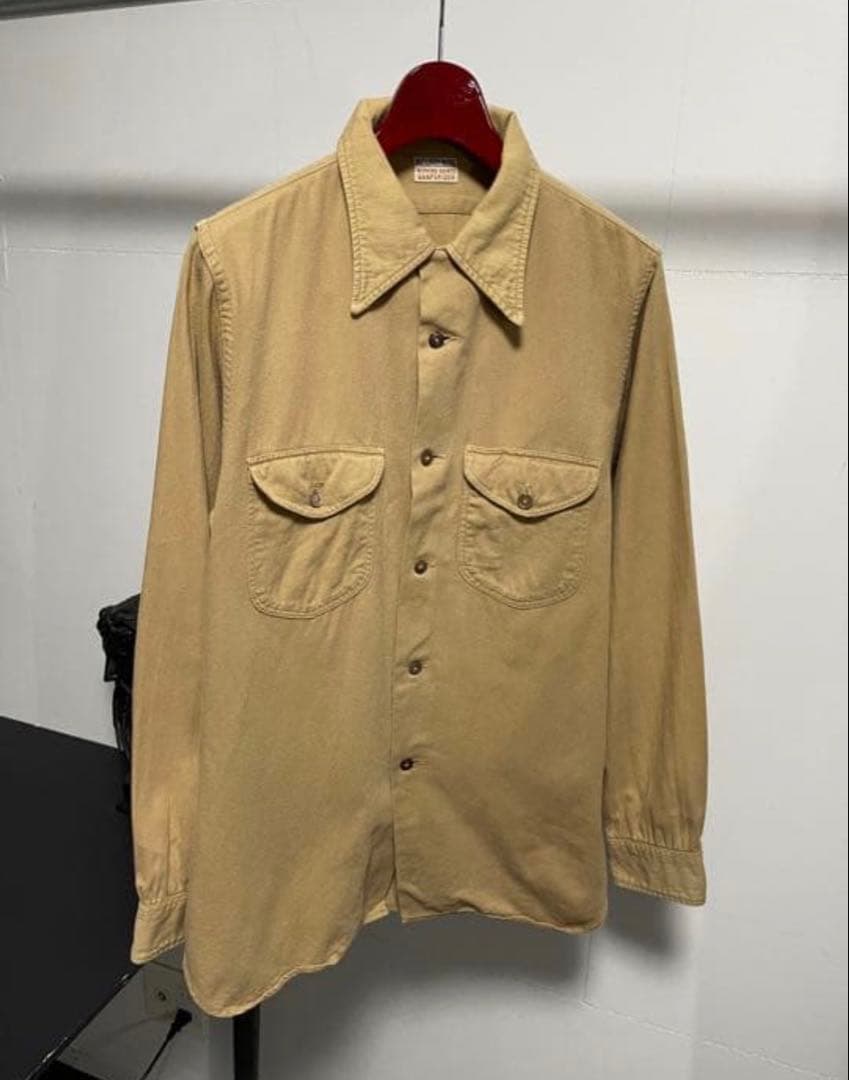 atlast&co butcher products オープンカラーワークシャツ