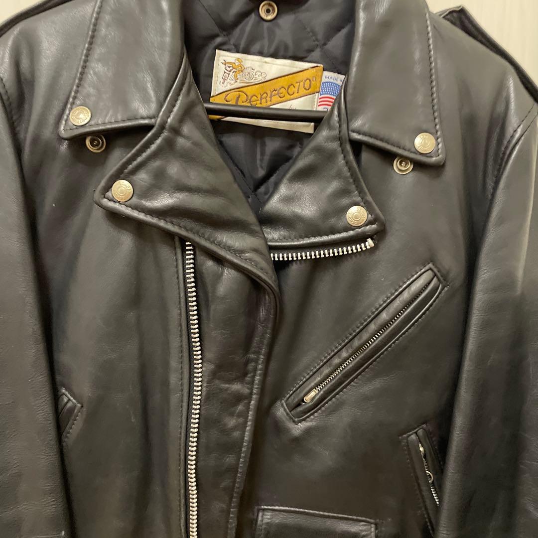 Schott ダブルライダースジャケット ブラック 38