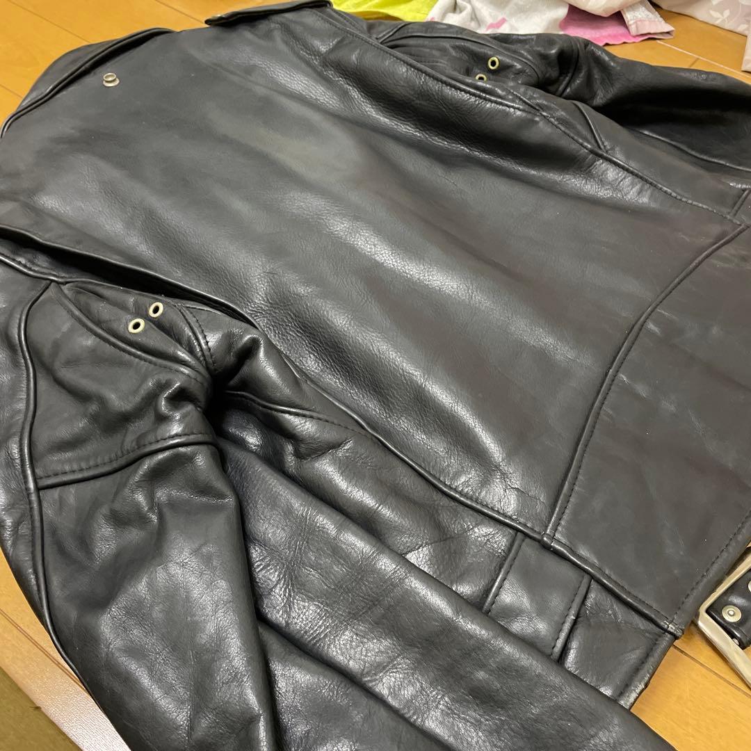 Schott ダブルライダースジャケット ブラック 38