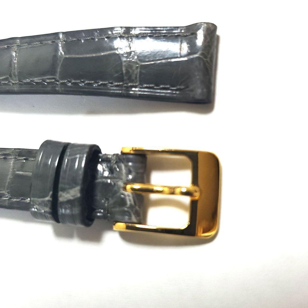 ジャンルソー　純正　クロコダイルベルト　シャイニー　グレー　12/10