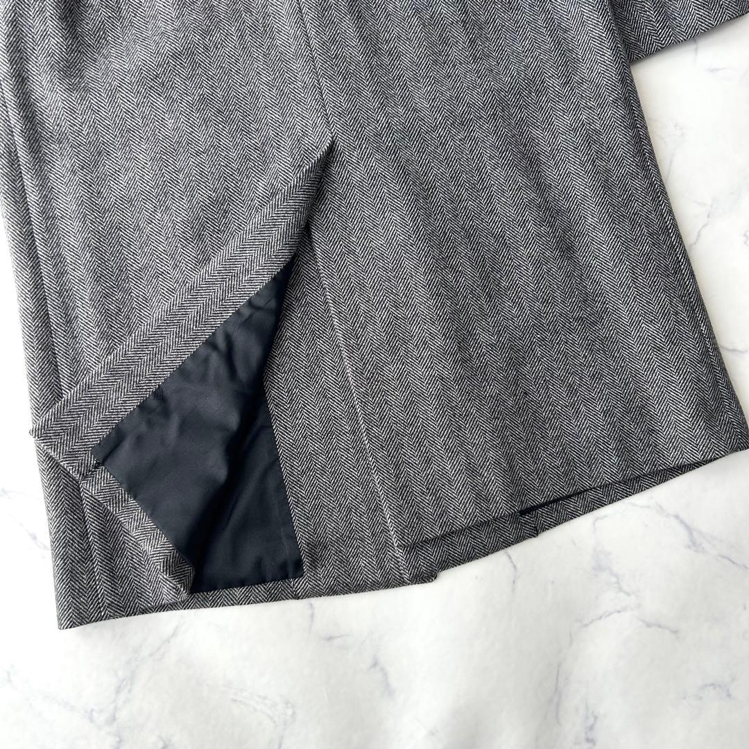 美品✨　 カシミヤ混✨　ジバンシー　ステンカラーコート　ヘリンボーン　ロゴボタン