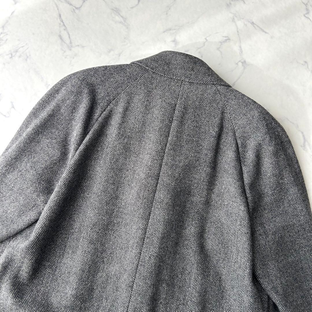 美品✨　 カシミヤ混✨　ジバンシー　ステンカラーコート　ヘリンボーン　ロゴボタン
