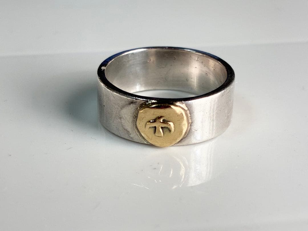 goro's ゴローズ 平打ちリング イーグル シルバーゴールド リング