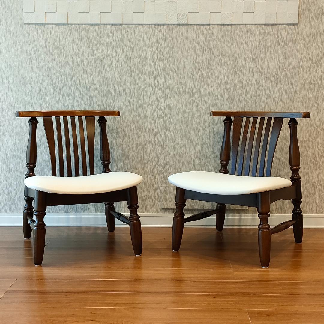 ヴィンテージ　オーダー家具　Patio　ウィンザーチェア　木製　2脚セット