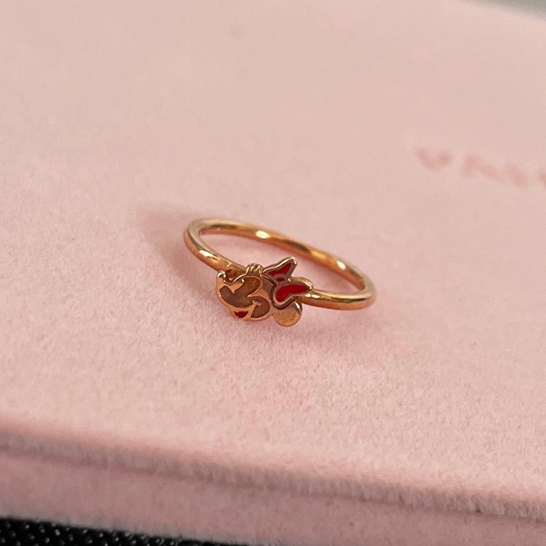 美品 4°C ヨンドシー K10PG ディズニー ミニー リング