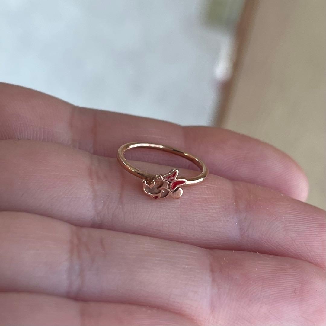 美品 4°C ヨンドシー K10PG ディズニー ミニー リング