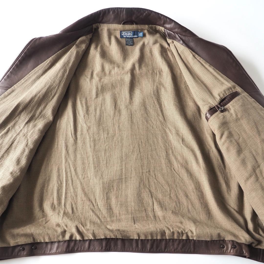 ラルフローレン　レザージャケット　本革　ビッグサイズ　ブラウン　美品