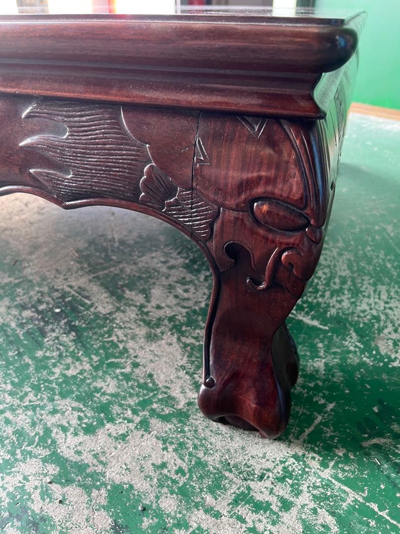 座卓 彫刻 木彫り 重圧 インテリア 和室 センターテーブル