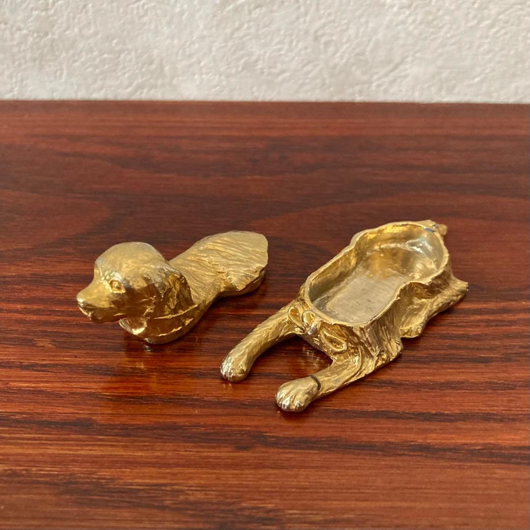 金の犬　ジュエリーケース　小物入れ　ドイツ　ヴィンテージ