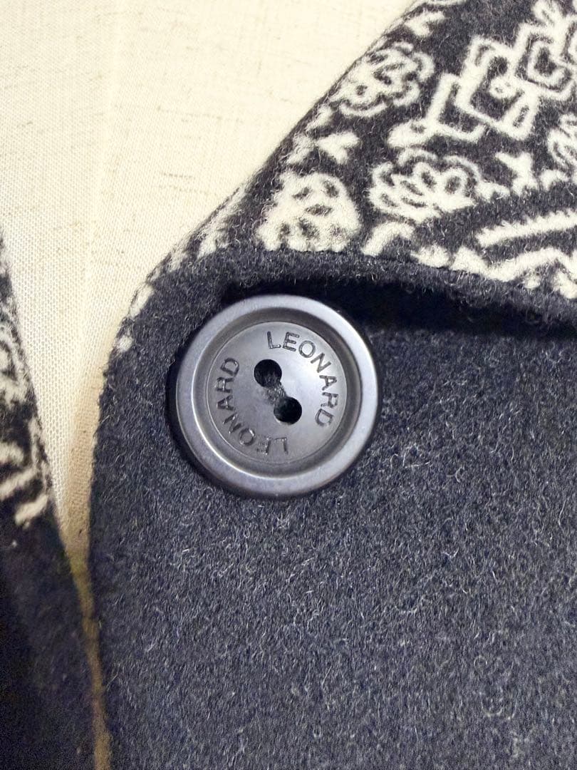 【美品】LEONARD コート　アウター　ジャケット　ウール　カシミヤ