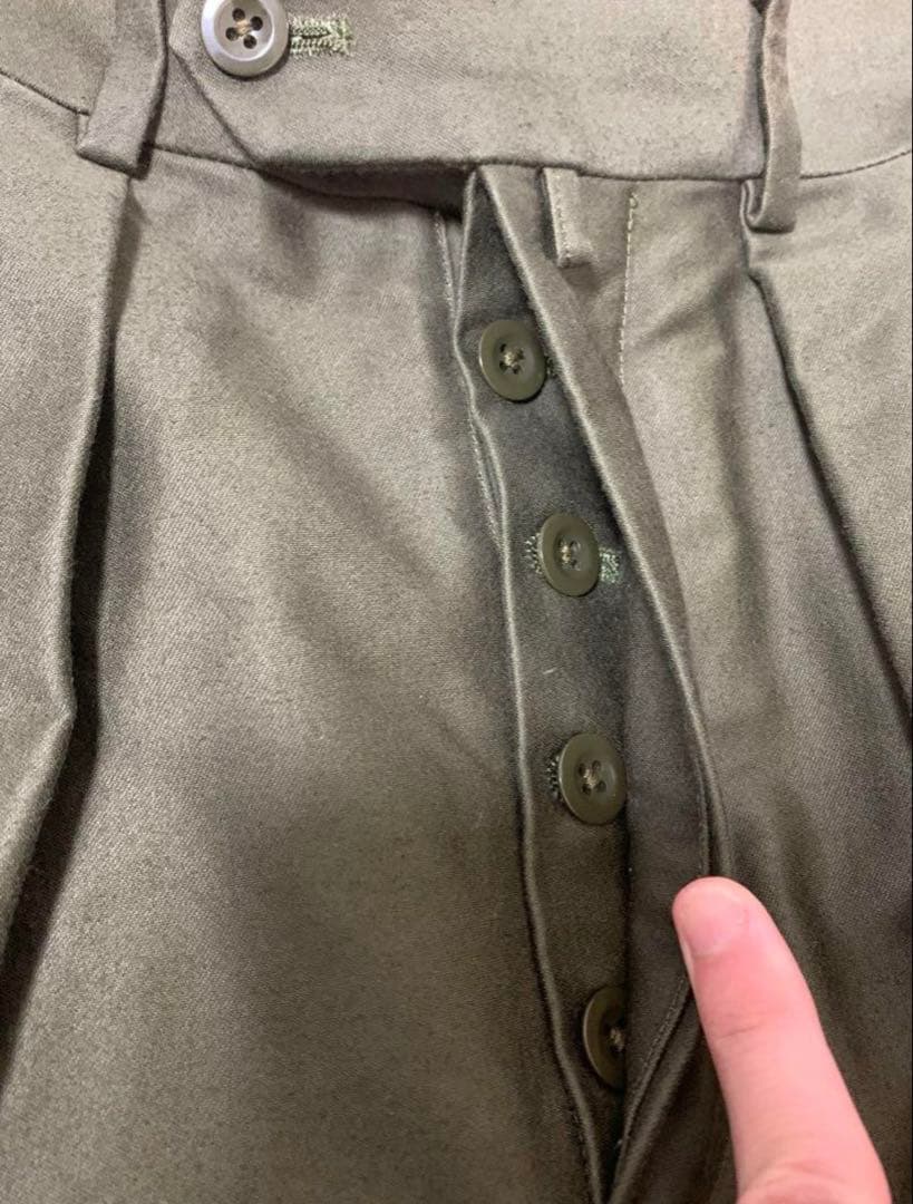 ニートNEAT NOMAD モールスキン 2タックパンツ テーパード オリーブ