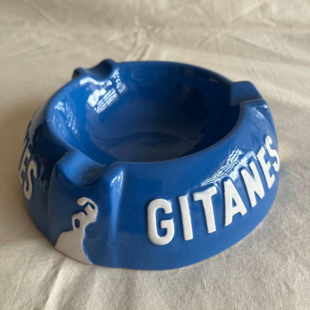 Gitanes セラミック灰皿 青 フランス製
