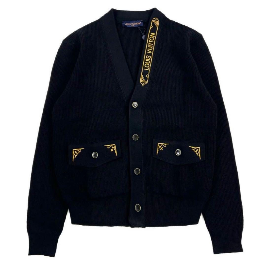 ミナト LOUIS VUITTON ヴィトン 正規品 ロゴ刺繍カーディガン