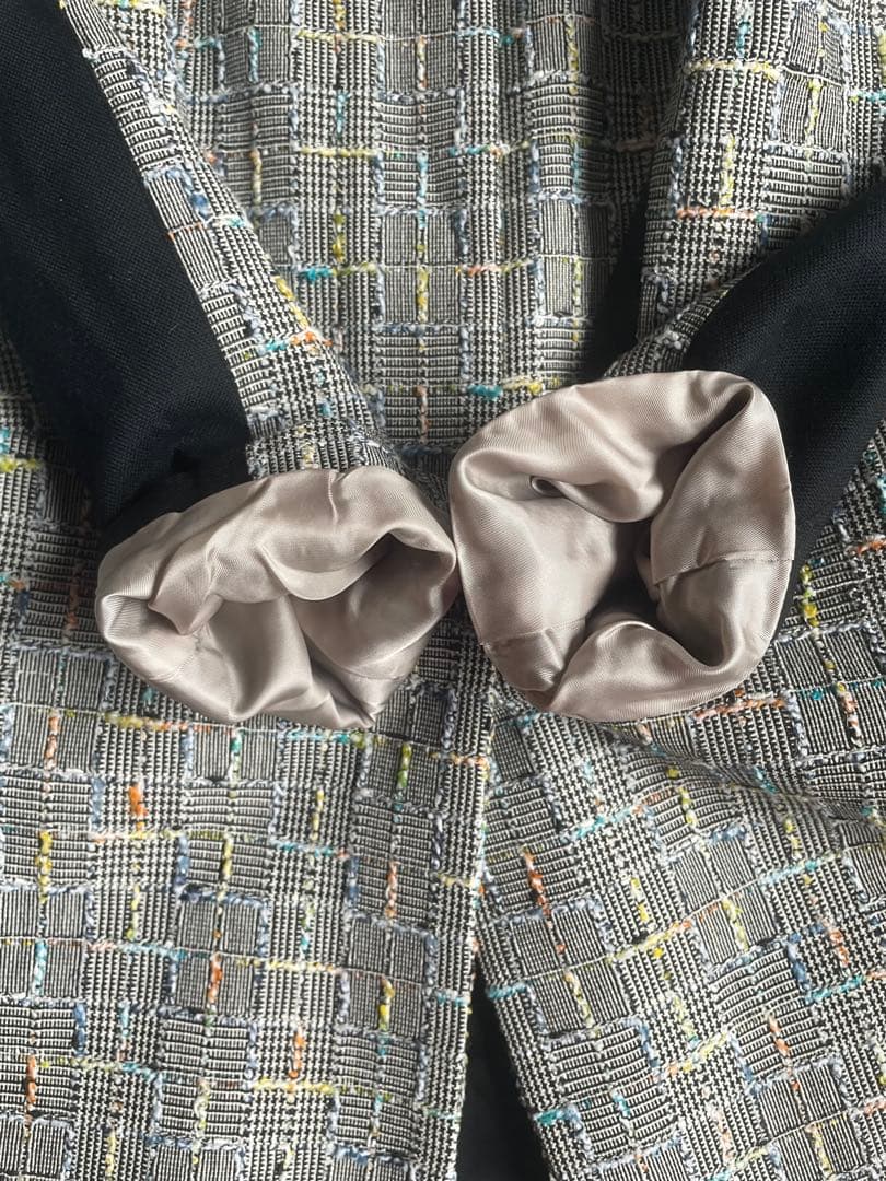 【新品級】Paul Smith BLACKツイードノーカラーコート M