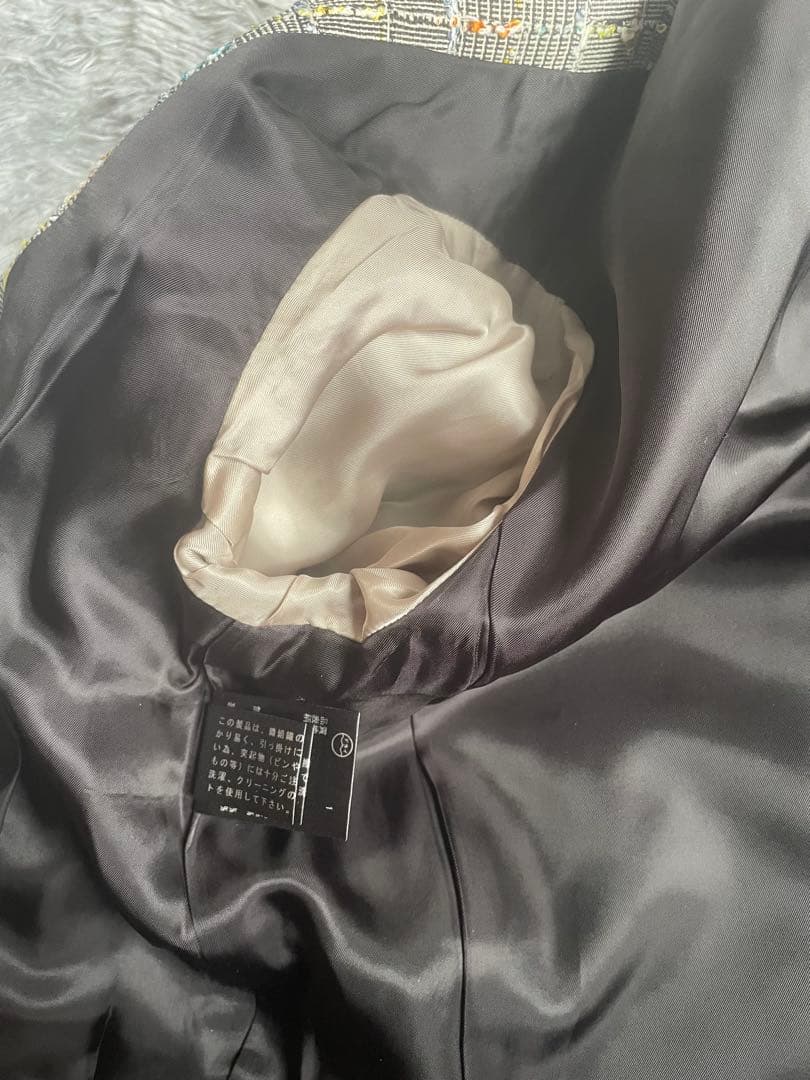 【新品級】Paul Smith BLACKツイードノーカラーコート M