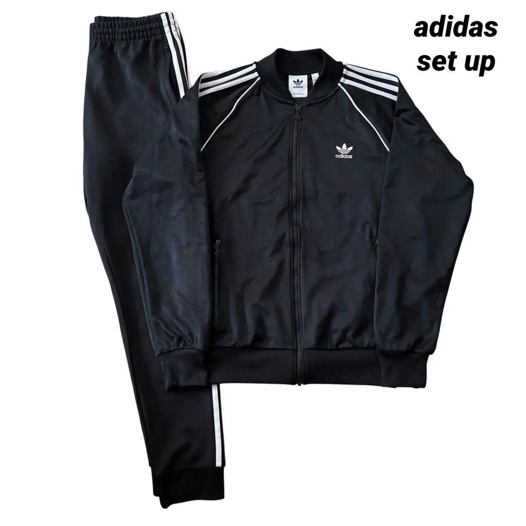 adidas sst ジャージ セットアップ XOサイズ 黒