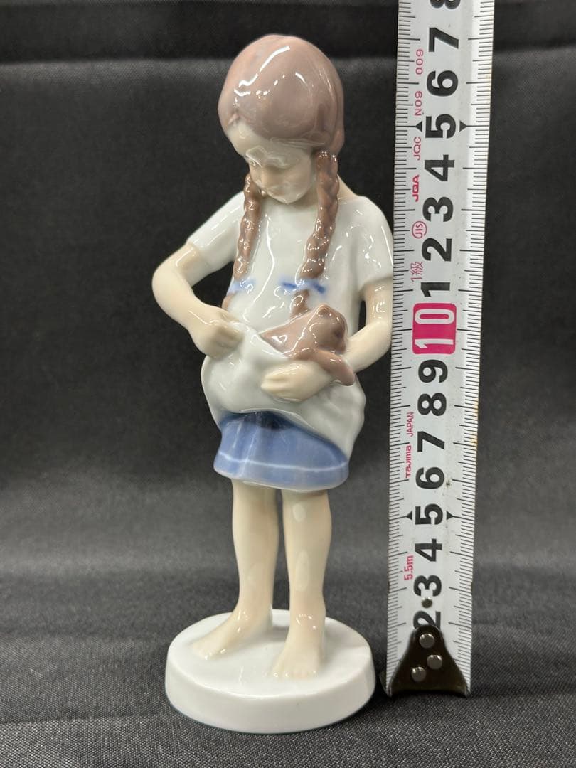【保管品】B&G BING&GRONDAHL フィギュリン　少女　猫　1779