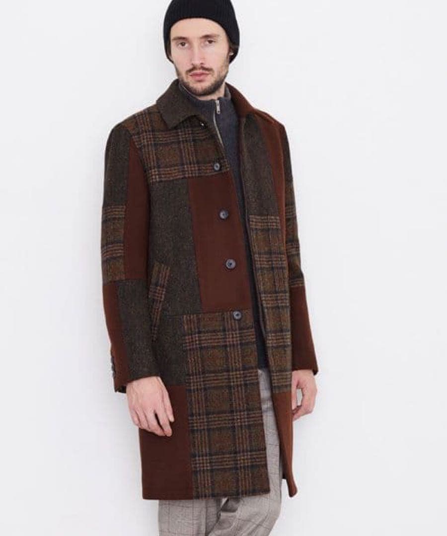 【UNITED TOKYO】パッチワークステンカラーコート