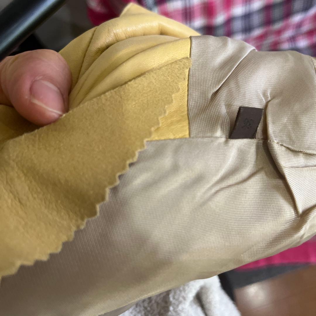 LOEWEロエベレザーコート36イエロー黄色シミあり