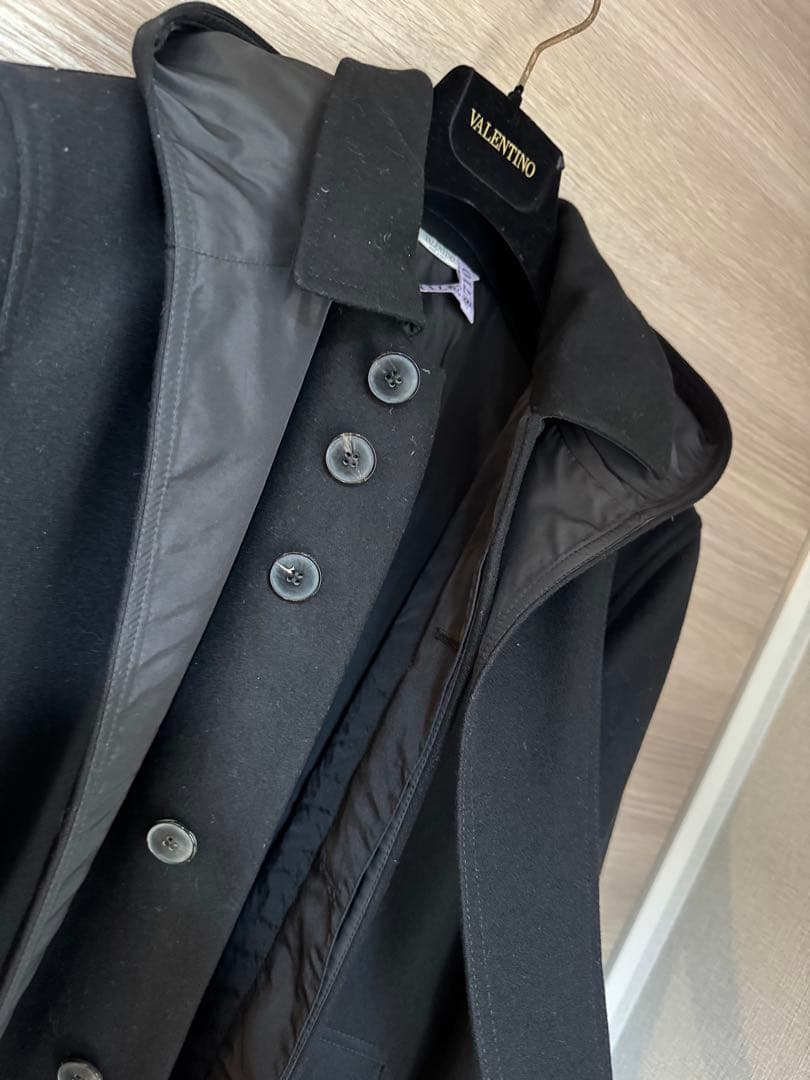 正規 VALENTINO ヴァレンティノ コート 黒 フード付
