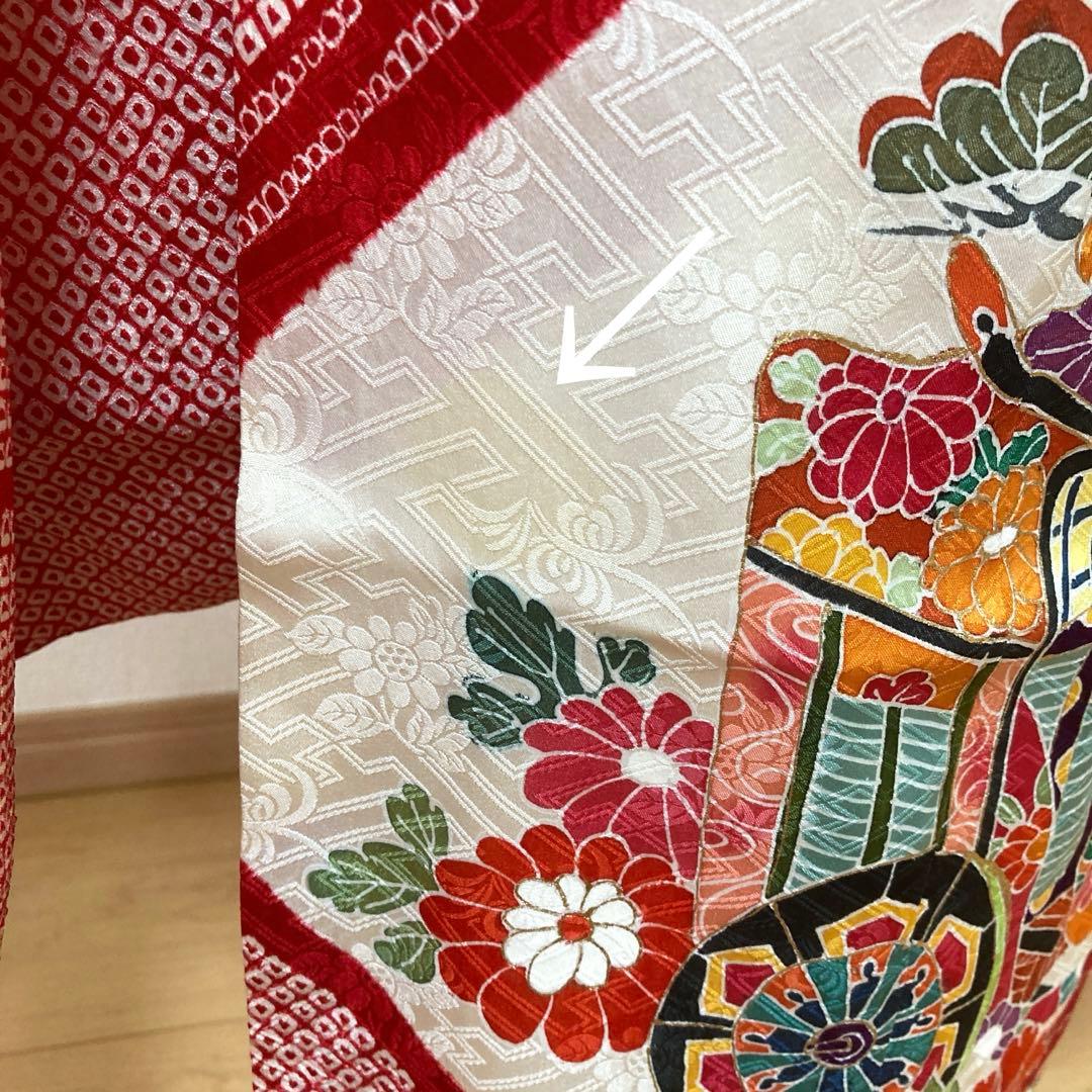 七五三　正絹　絞り　着物セット　7歳