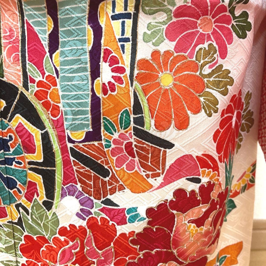 七五三　正絹　絞り　着物セット　7歳