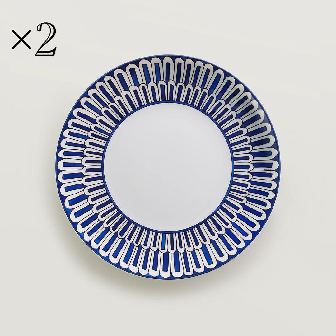 【新品・未使用】エルメス ブルーダイユール デザートプレート 2枚セット