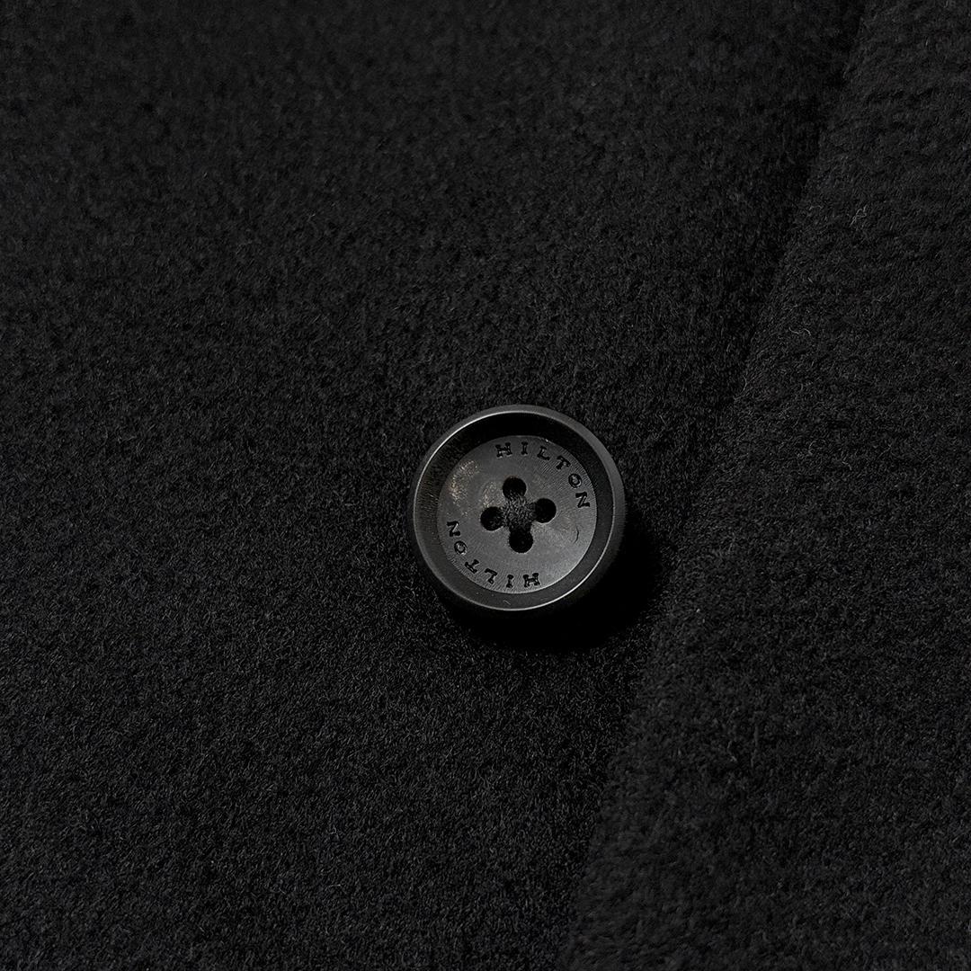 ヒルトン COLOMBO カシミヤコート M 黒 /HILTON スタンドカラー