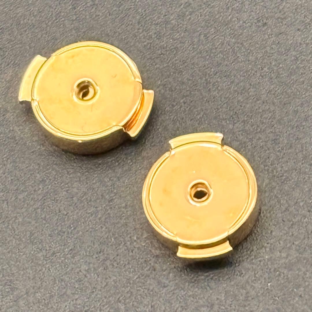 HERMES カージュドアッシュ Hキューブ ホワイト ゴールド ピアス