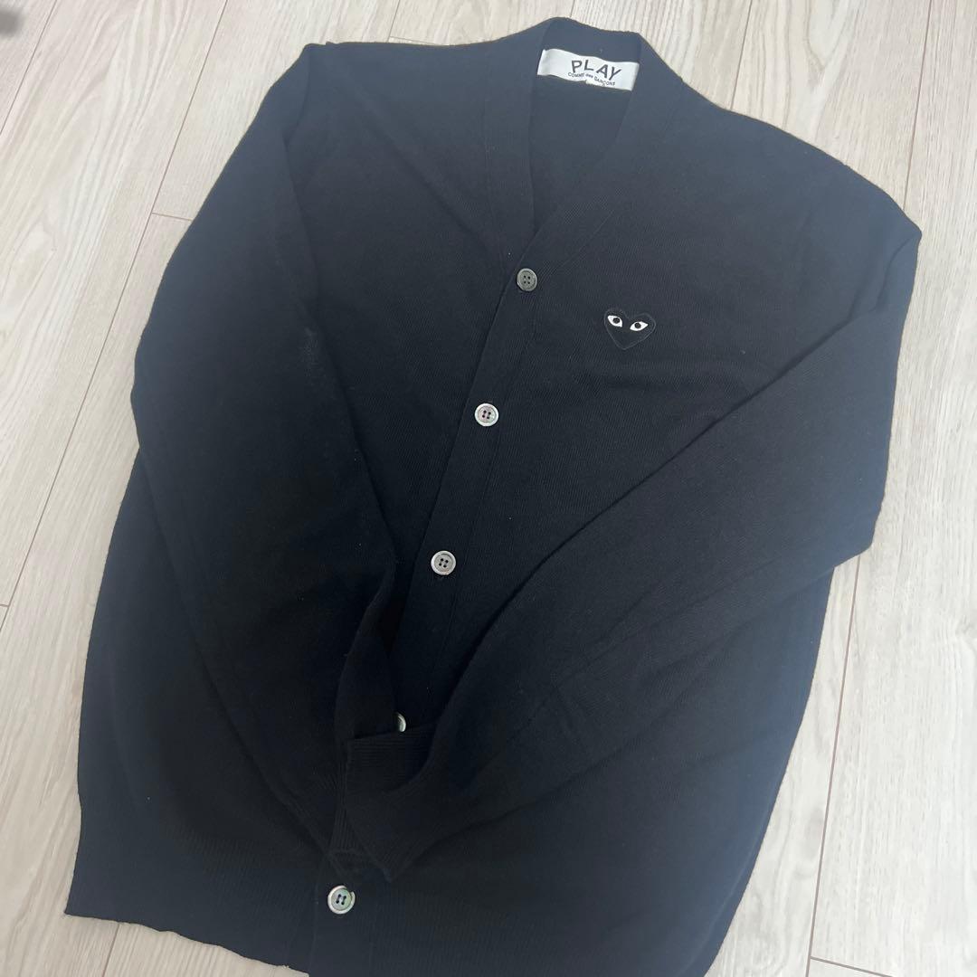 PLAY COMME des GARÇONS ブラック カーディガン L