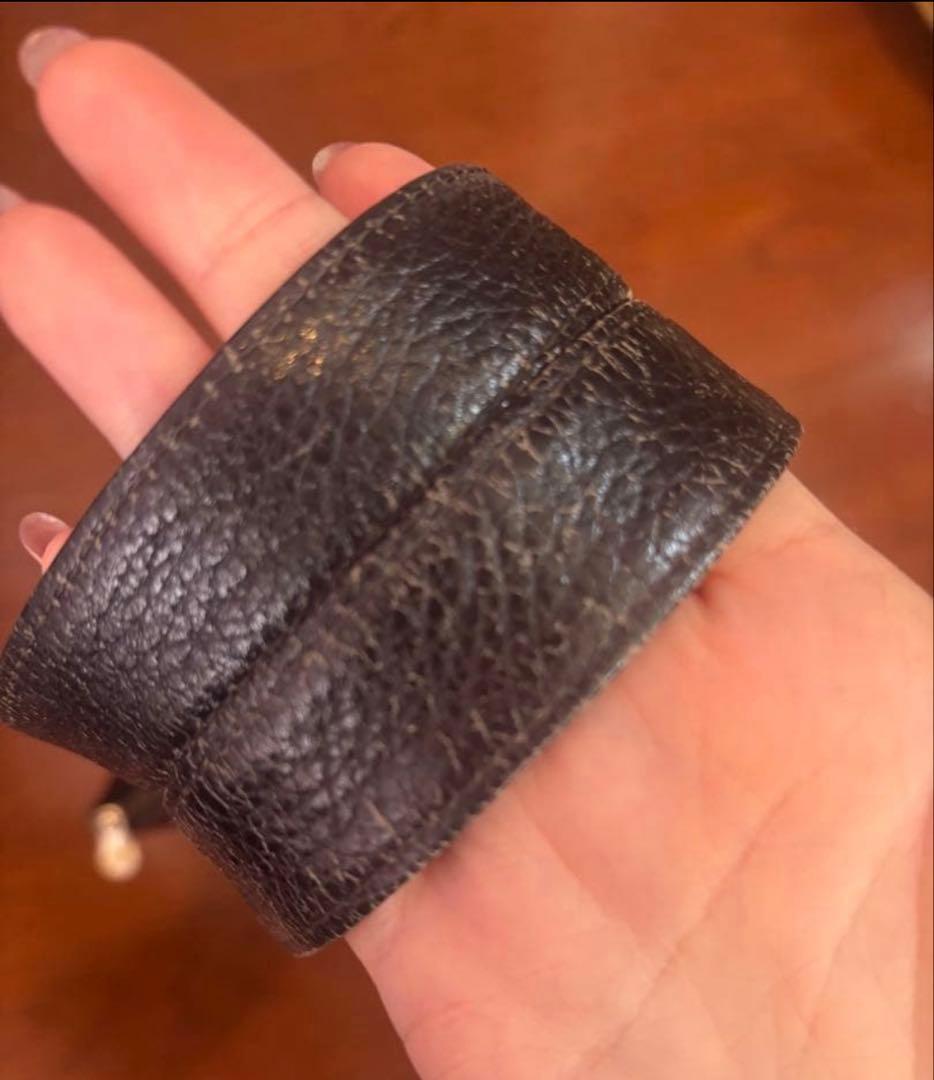 GIANNI VERSACE ブラックレザートートバッグ